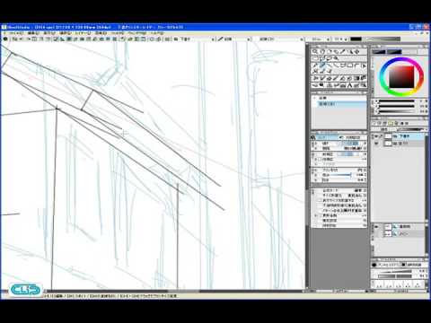 【YouTube】Step 01-02　パース定規を使う―IllustStudio 風景 テクニック