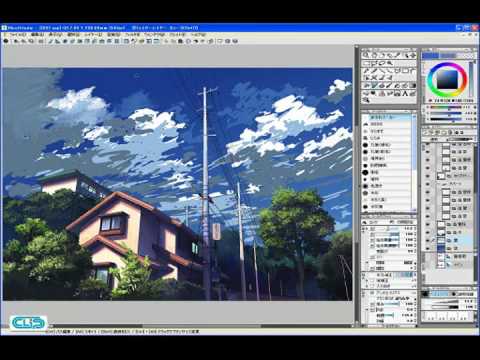 【YouTube】Step 02-04　タッチをつけながら彩色する4―IllustStudio 風景 テクニック