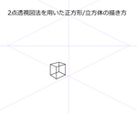 2点透視図で正方形/立方体を描くサムネイル